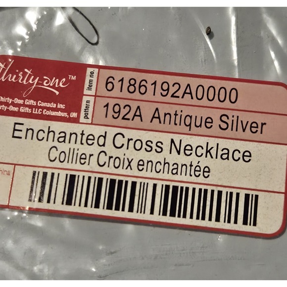Thirty-One Enchanted Cross Necklace Antique Silver 18" W/2" Extender Retired New - Picture 4 of 7